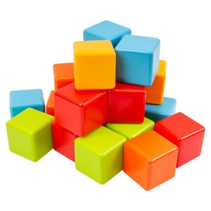 Ігровий набір пластикових кубиків, 20 шт Пластик Різнобарв'я (211962)