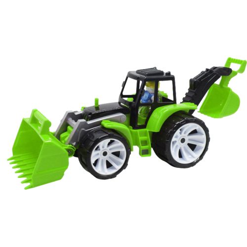 Трактор пластиковий, з двома ковшами (зелений) Пластик Зелений (214349)