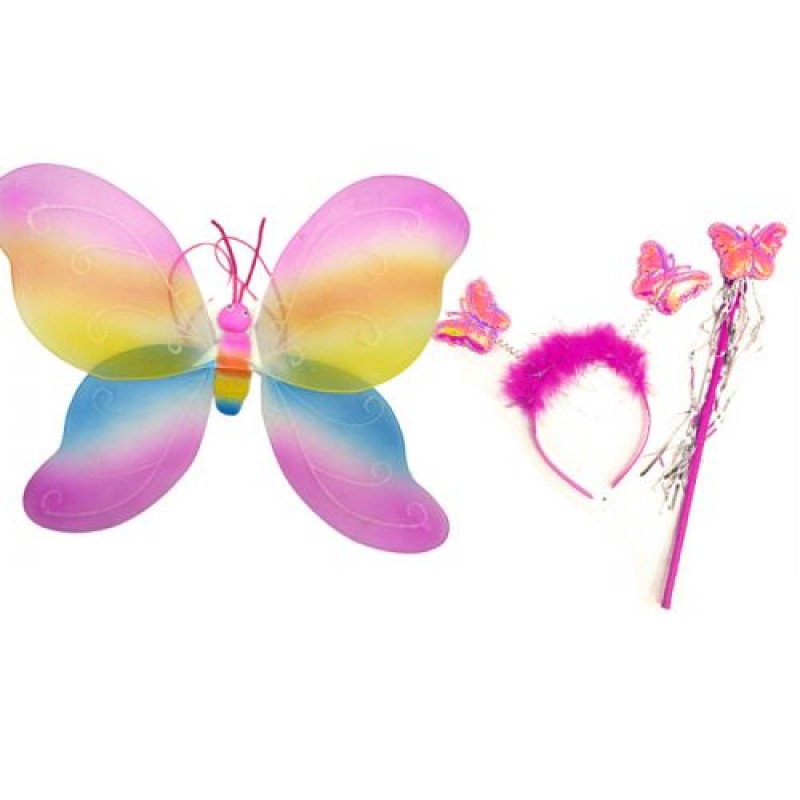 Карнавальний костюм "Райдужна метелик" (рожевий) Комбінований Різнобарв'я (218690)