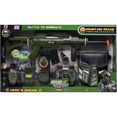 Військовий набір з автоматом "Heroʼs Dream" Пластик Зелений (221147)