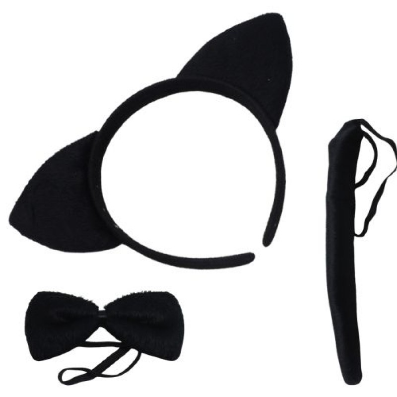 Набір карнавальний "Кіт" (обруч з вушками + краватка-метелик + хвостик) (222710)