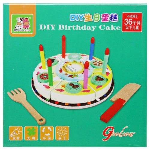 Торт на липучці C 61677 (24) торт, прибори, свічки, декор, в коробці (223270)