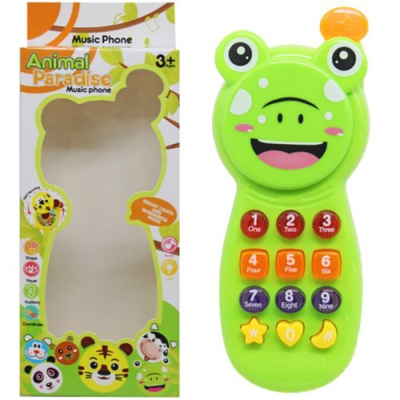 Музична іграшка "Жабенятко-телефон" Пластик Зелений (225598)