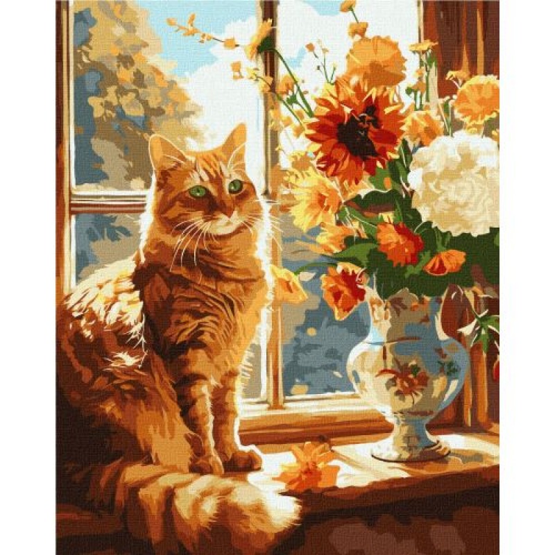 Картина за номерами "Рудий котик" 40х50 см Комбінований Різнобарв'я (238375)