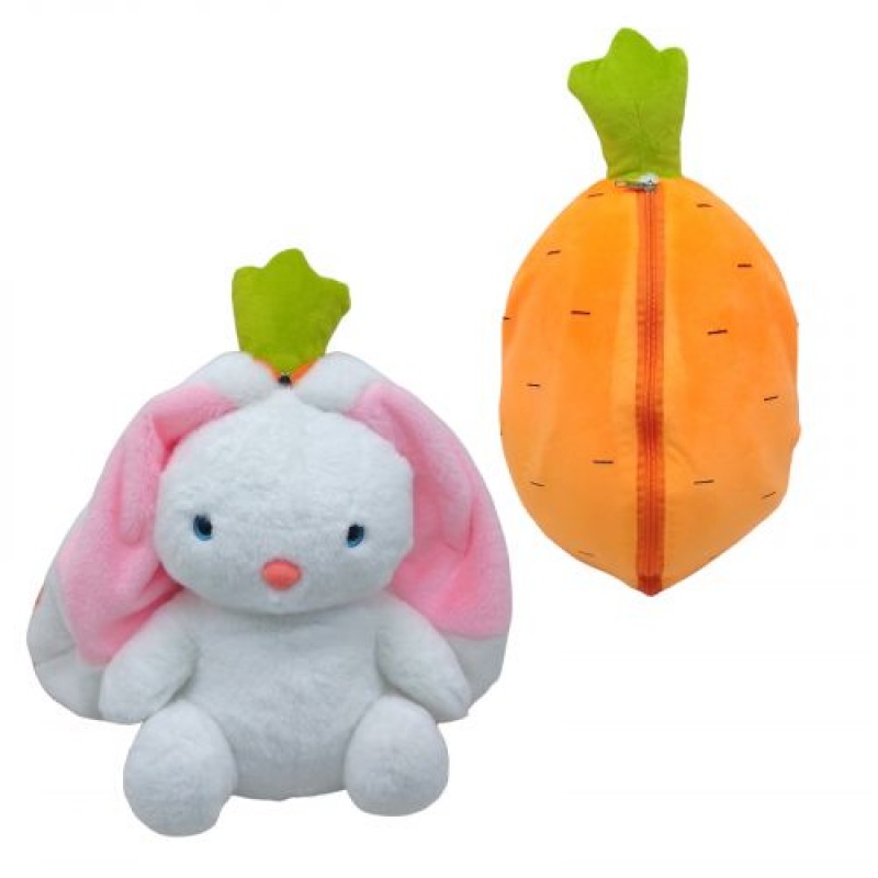 Мʼяка іграшка-трансформер "Зайчик-морквинка", 35 см Комбінований Різнобарв'я (239266)