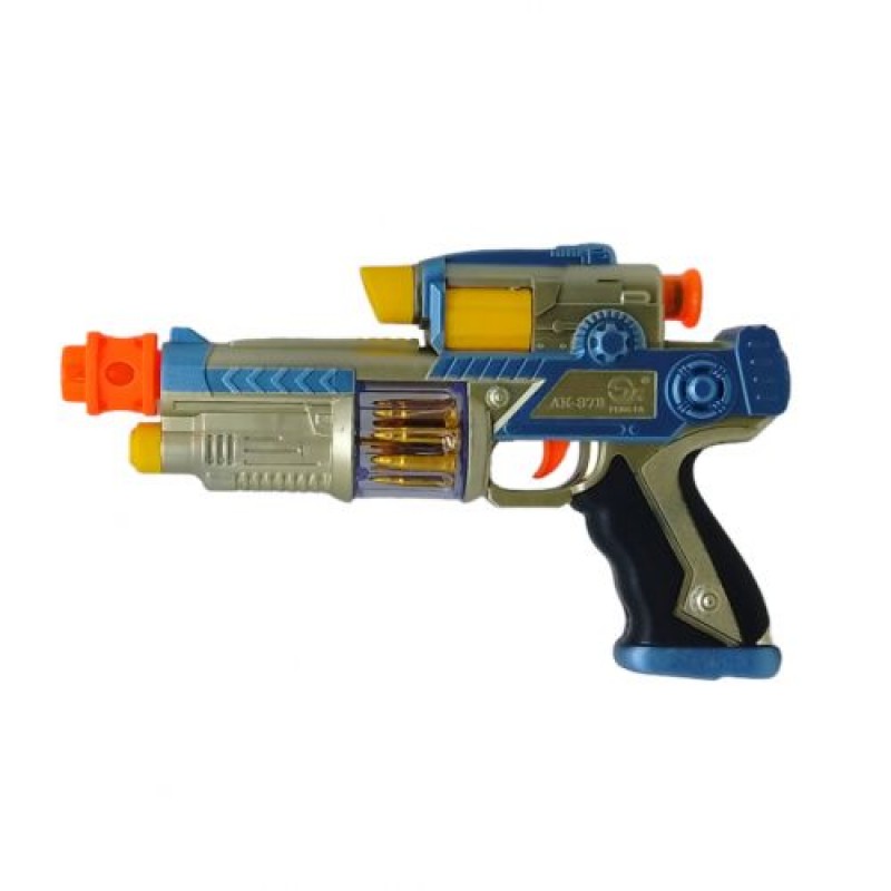 Пістолет іграшковий, пластиковий, на батарейках, 27,5 см Пластик Різнобарв'я (239853)