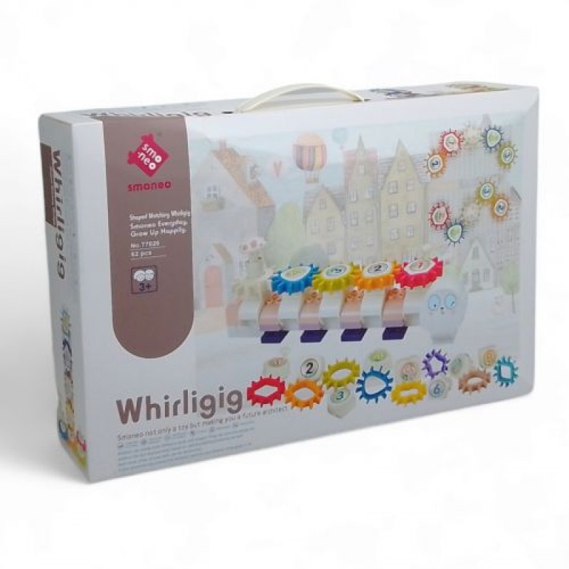 Конструктор пластиковий з шестернями "Whirligig", 62 деталі Пластик Різнобарв'я (240920)