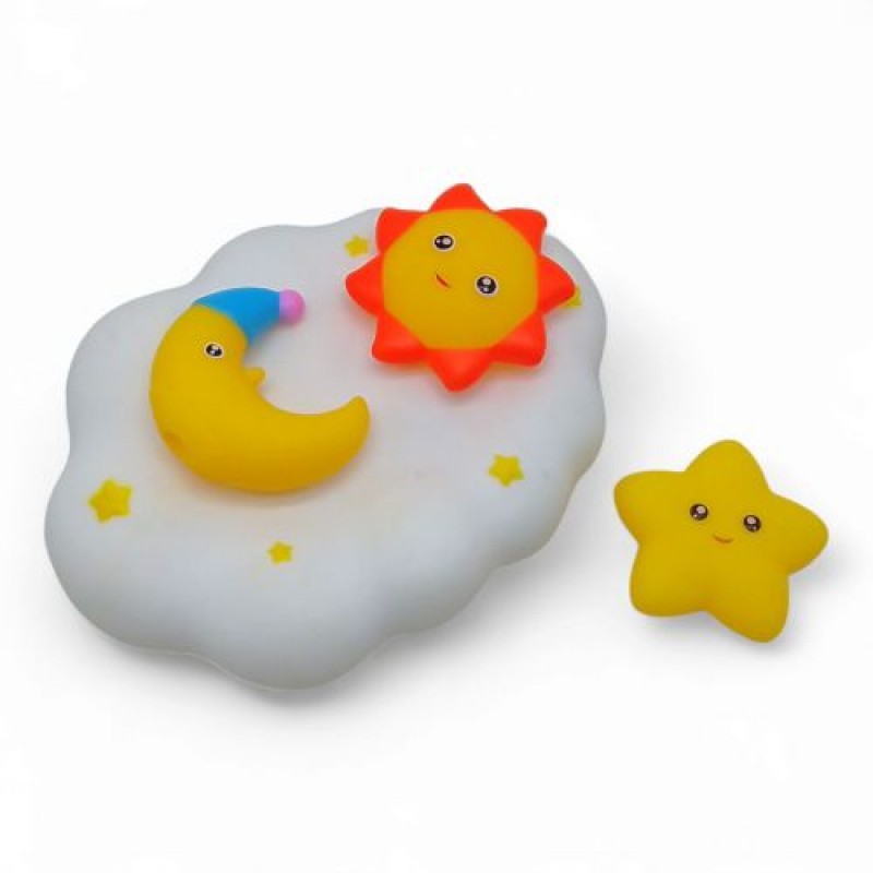Набір іграшок для ванної "На хмаринці", 4 шт Гума Різнобарв'я (241237)