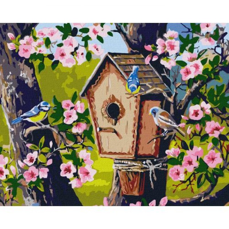 Картина по номерах "Новосілля для пташок" 40х50 см Комбінований Різнобарв'я (243226)