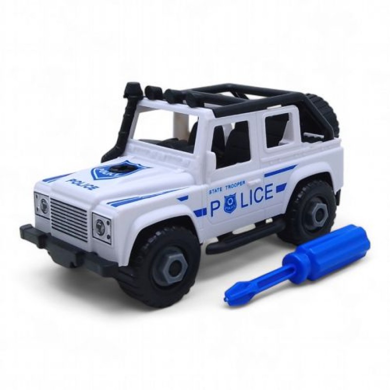 Машинка-конструктор "Поліція" (з викруткою) пластик Білий (243443)