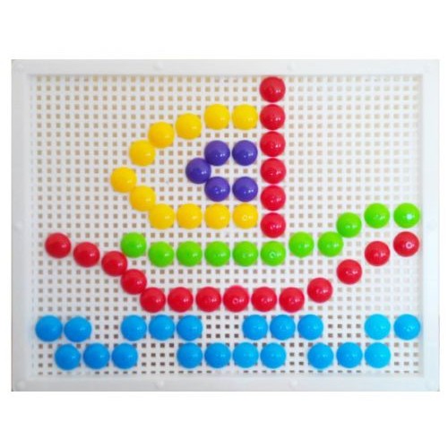 Мозаїка з круглими фішками (120 елементів) Пластик Різнобарв'я (25637)