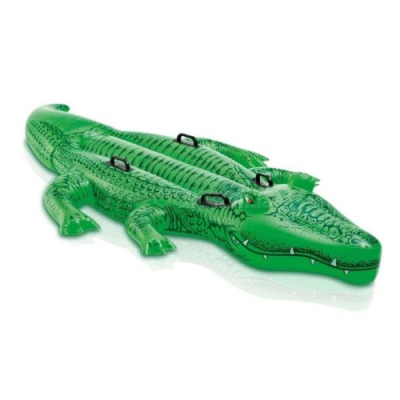 Надувний плотик "Крокодил" 203х114 см Комбінований Зелений (46915)