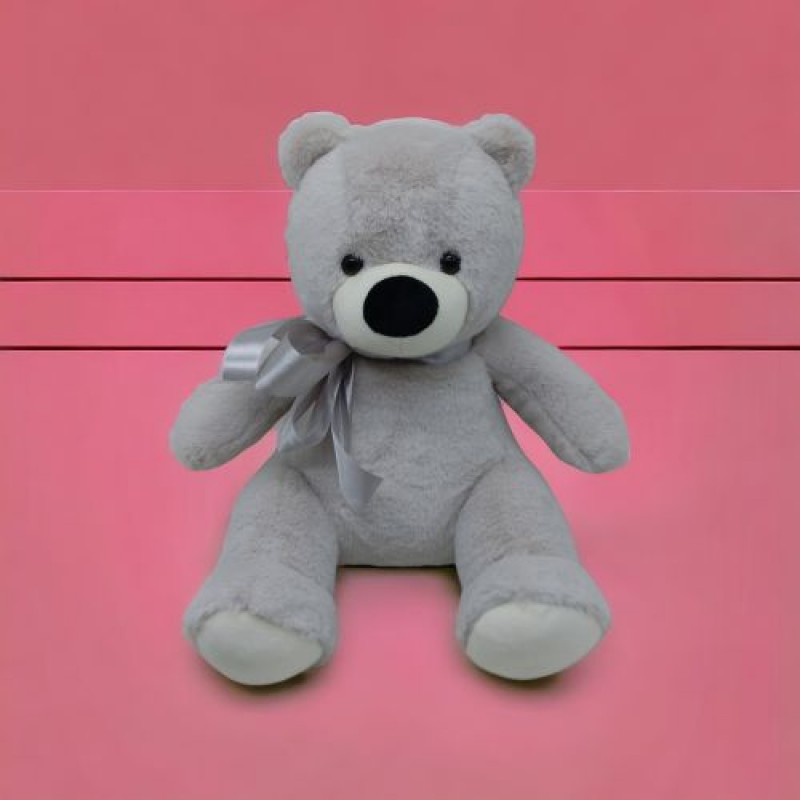 Мʼяка іграшка "Ведмедик", сірий, 30 см Комбінований Молочний (235026)