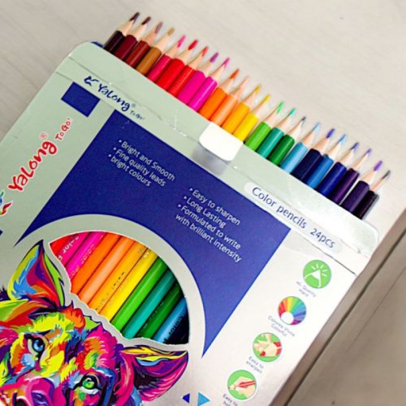 Набір кольорових олівців "Кольорові мазки" 24 кол (33324) (241979)