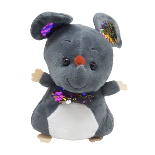 Мягкая игрушка "Мышка с галстуком" (тёмно-серая) 026605