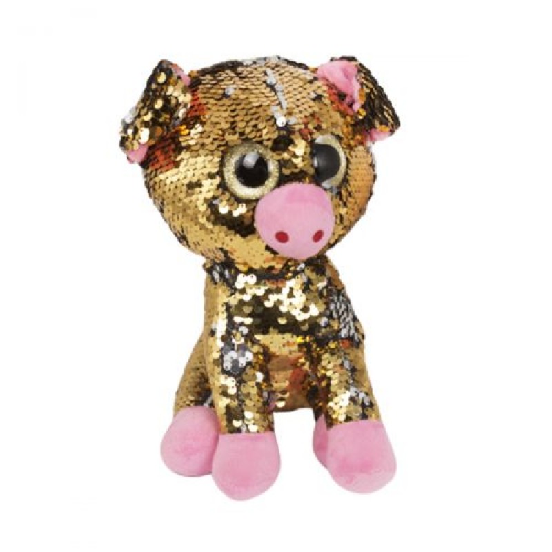 М'яка іграшка "Глазастік в пайєтках, Свинка" Комбінований Золотий (123665)