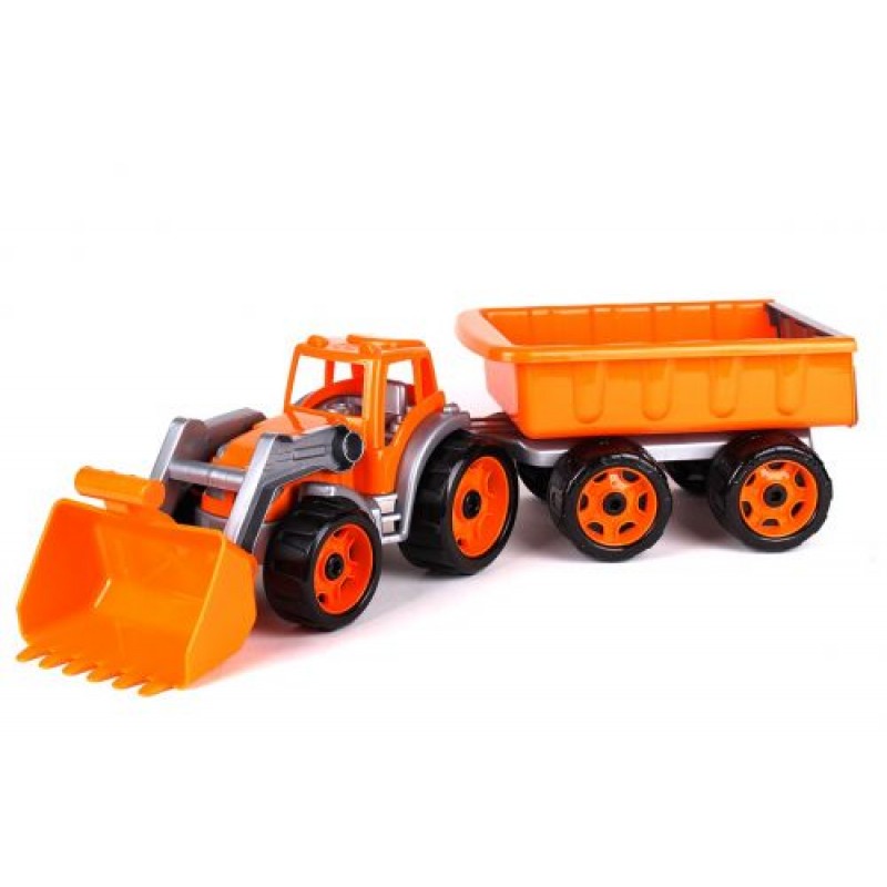 Трактор с ковшом и прицепом ТехноК (оранжевый) 3688