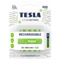 Батарейки аккумуляторные TESLA AAA GREEN+ RECHARGEABLE (HR03), 4 штуки AAA RECHARGEABLE+