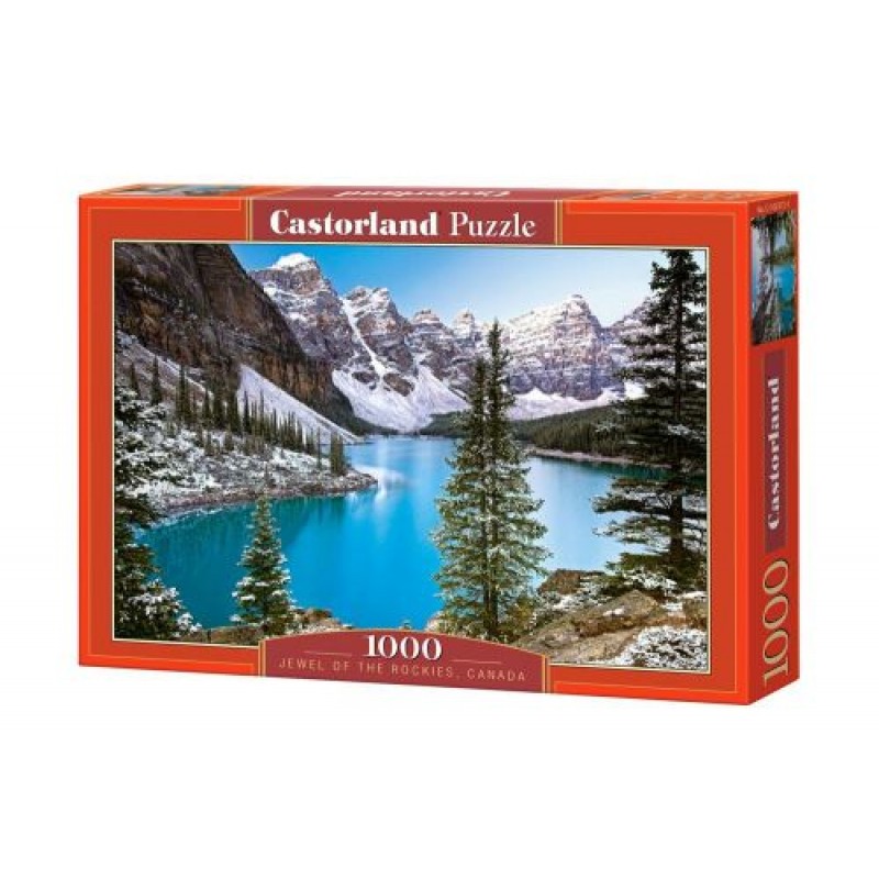 Уценка. Пазлы "Голубое озеро, Jewel of the rockies, Canada", 1000 эл - помята коробка