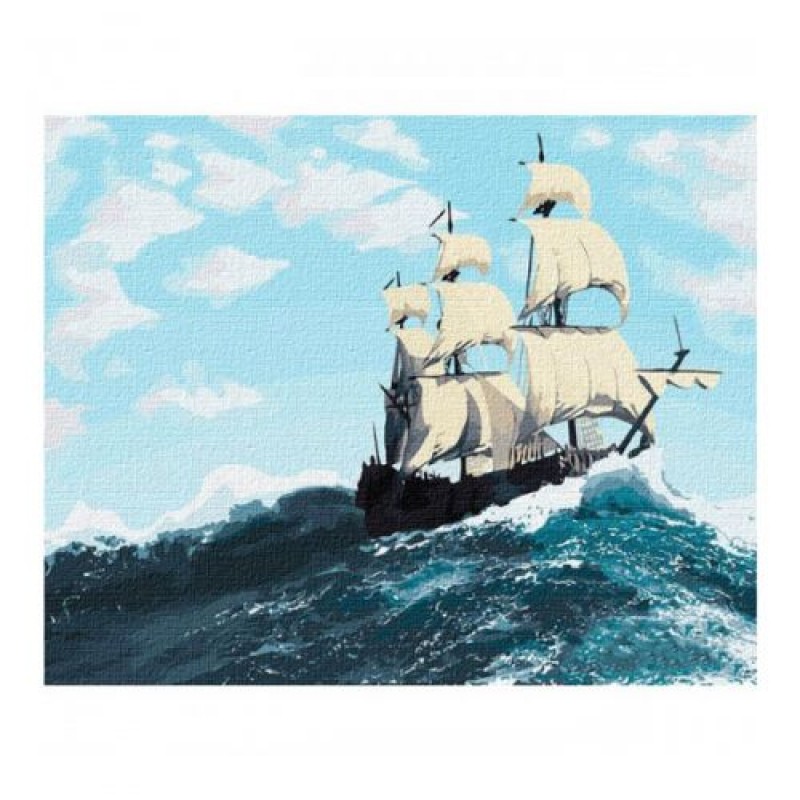 Картина за номерами "Бурхливі хвилі" ★★★★ Комбінований Білий (169850)
