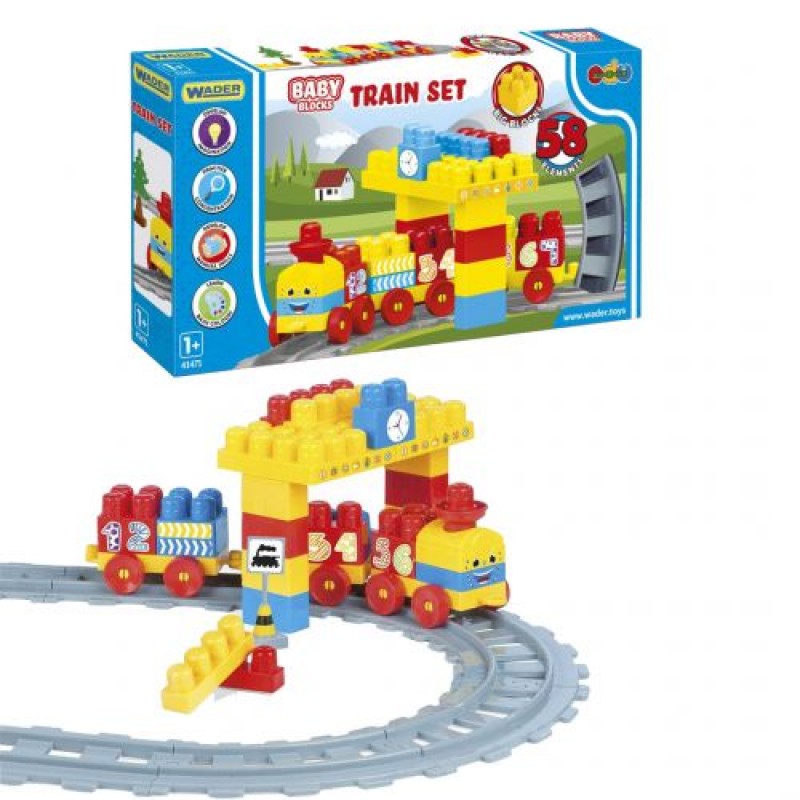 Игровой набор "Baby Blocks" железная дорога (58ел)