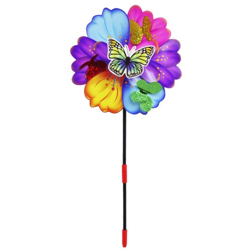 Вітрячок дитячий "Метелики на квіточці", вид 1 Пластик Різнобарв'я (204548)