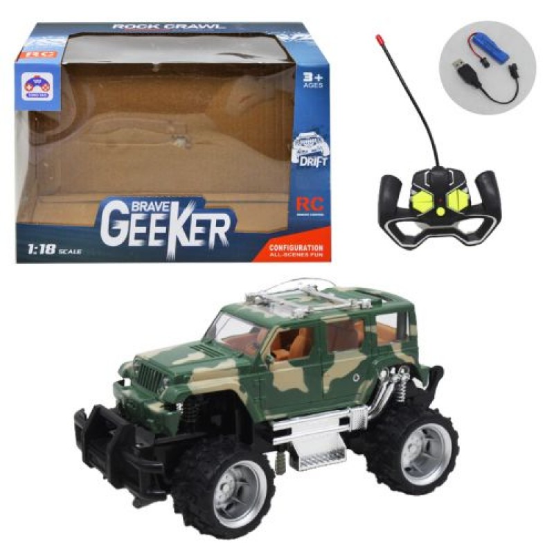 Джип на радіокеруванні "Jeep Wrangler", військовий (зелений) Пластик Зелений (210077)
