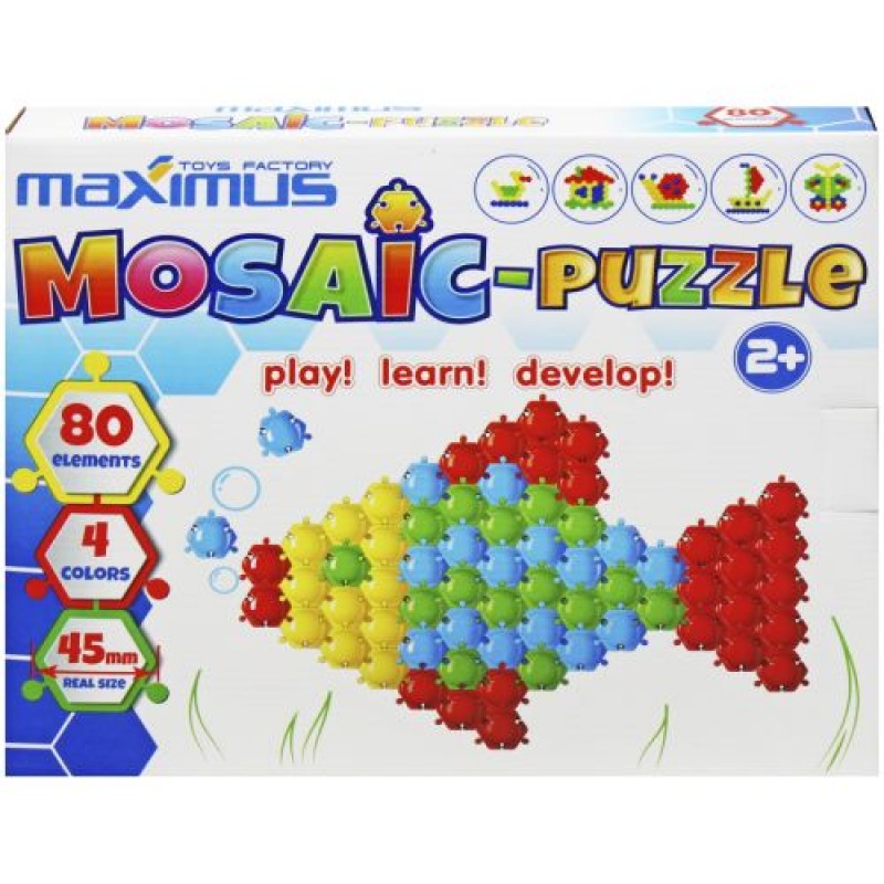 Мозаїка-пазл "Mosaic Puzzle", 80 елем. Пластик Різнобарв'я (211356)
