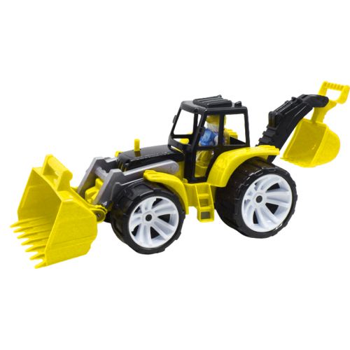 Трактор пластиковий, з двома ковшами (жовтий) Пластик Жовтий (214350)