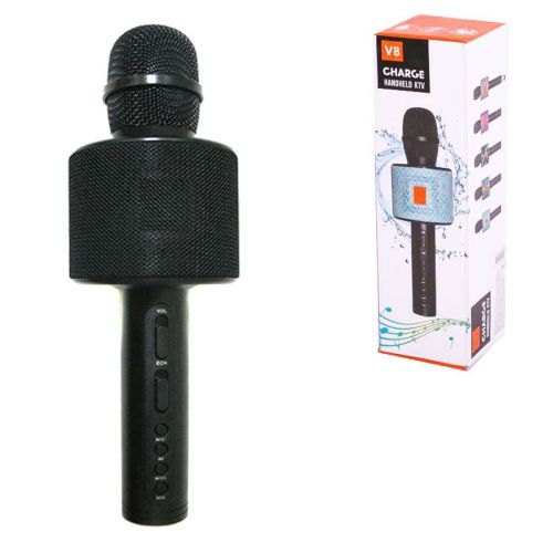 Уцінка. Бездротовий караоке мікрофон "CHARGE V8" з Bluetooth (чорний) - Пошкоджена упаковка (218028)