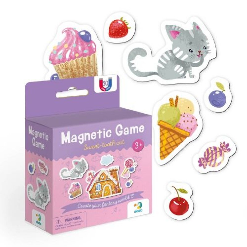 Магнітна гра "Котик-ласунка" (20 магнітів) Комбінований Різнобарв'я (222651)