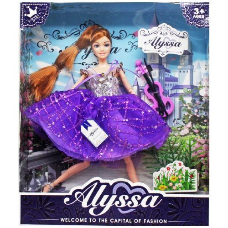 Лялька "Alyssa" зі скрипкою (28 см) Комбінований Фіолетовий (223085)