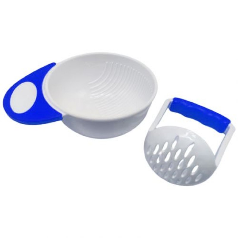 Чаша для подрібнення їжі пластикова (біла з синім) Пластик Білий синій (225686)