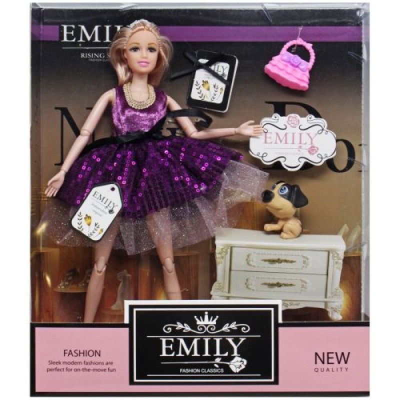 Уцінка. Лялька "Emily" з песиком та сумочкою - порвана коробка (227857)