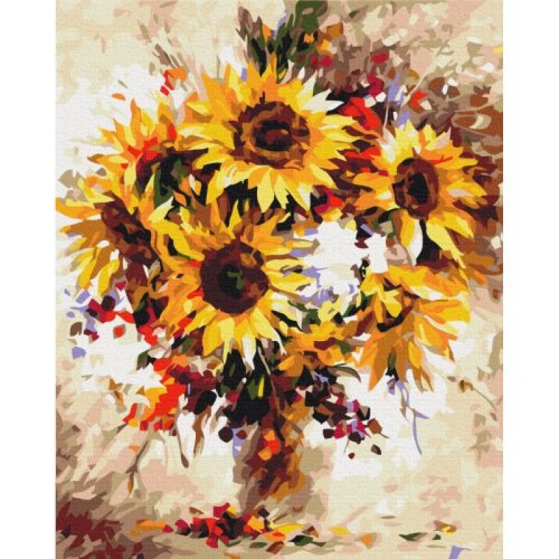 Картина по номерах "Натюрморт з соняшниками" 40x50 см Комбінований Різнобарв'я (239471)