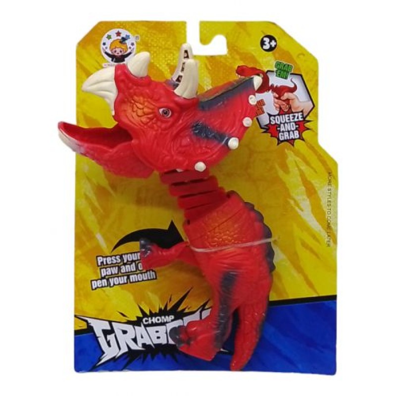 Іграшка-кусачка "Динозавр Трицератопс" (червоний) Пластик Червоний (242463)