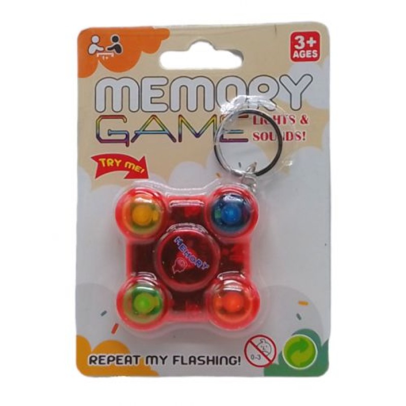 Гра-брелок "Memory Game" звуки, підсвічування Пластик Червоний (242651)