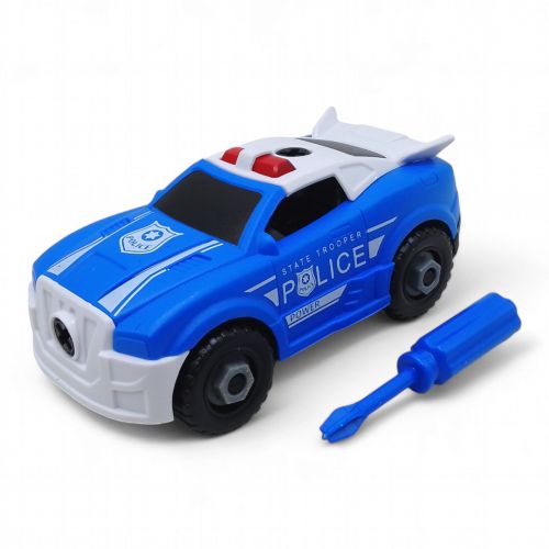 Машинка-конструктор "Поліція" (з викруткою) пластик Синій (243444)