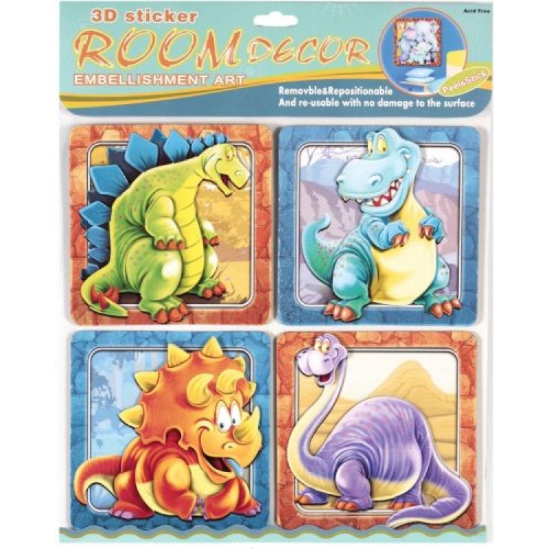 Декорації для дитячої кімнати "Динозаври" Комбінований Різнобарвний (26593)