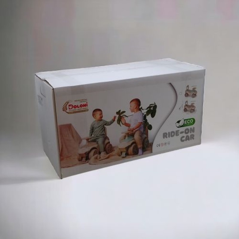Іграшка дитяча каталка-толокар "Машинка", еко серія, музична (укр) Пластик Бежевий (235449)