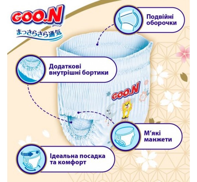 Трусики-підгузки Goo.N Premium Soft (розмір 5(XL), 12-17 кг, 36 шт) Комбінований Різнобарв'я (248922)