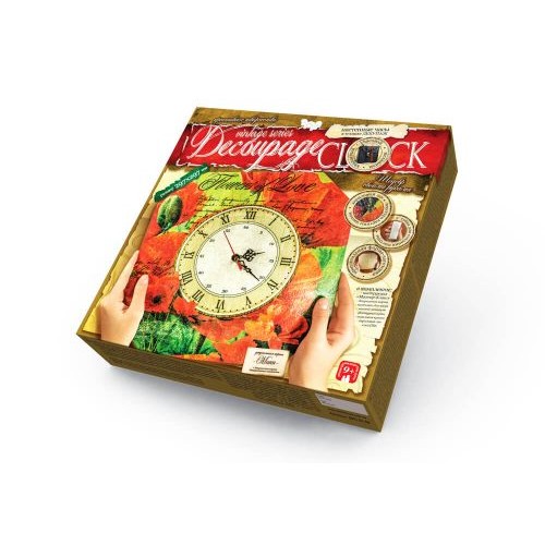 Комплект креативного творчества "Decoupage Clock Цветок любви", с рамкой