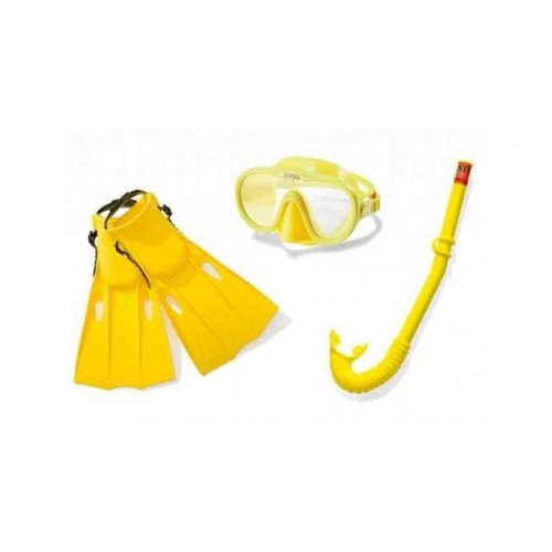 Набір для плавання (ласти, маска і трубка), розмір M Комбінований Жовтий (102278)