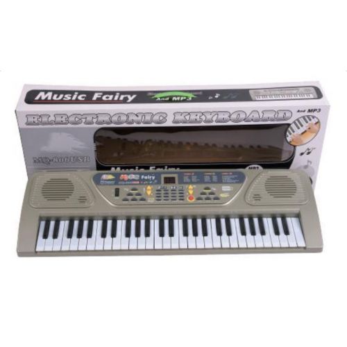 Детское пианино-синтезатор, USB, 54 клавиши Пластик Сірий (12562)
