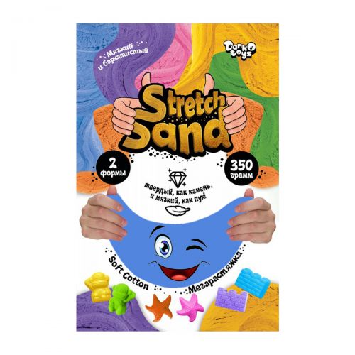 Кинетический песок "Stretch Sand" рус 350 г синий STS-04-02