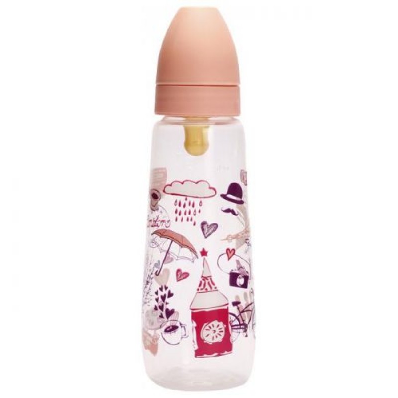 Бутылочка для кормления, 250 мл, 3 месяцев, розовый Pk 054*/L