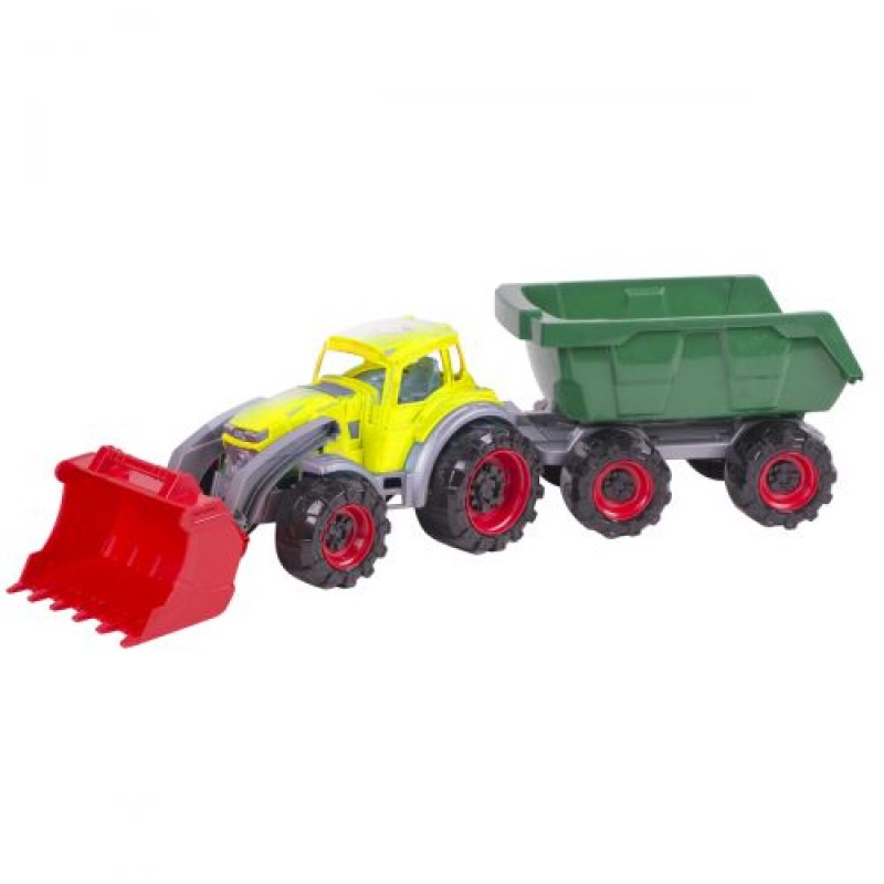 Трактор "Texas" навантажувач з причепом (жовтий) Пластик Різнобарв'я (160249)