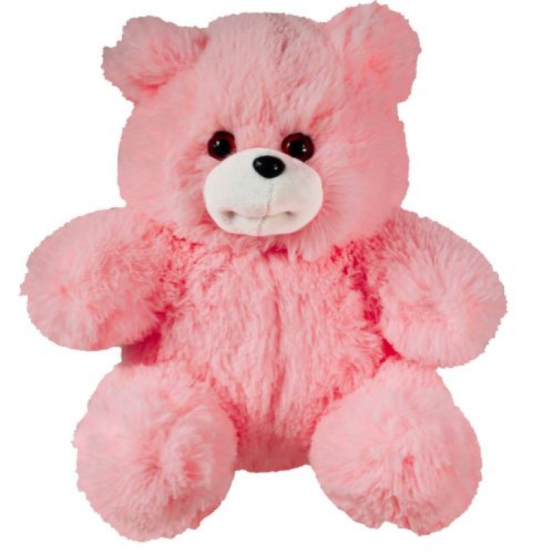 Мягкий плюшевый медведь "Мишутка" 30 см розовый