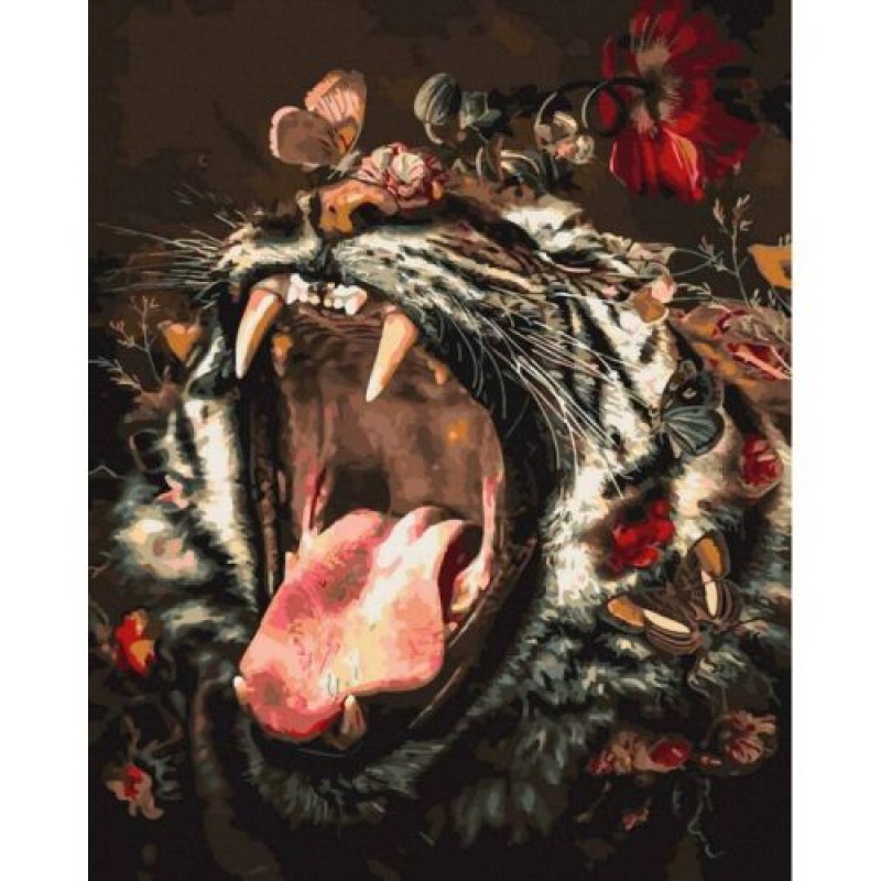 Картина за номерами "Пробудження тигра" Комбінований Різнобарв'я (197738)