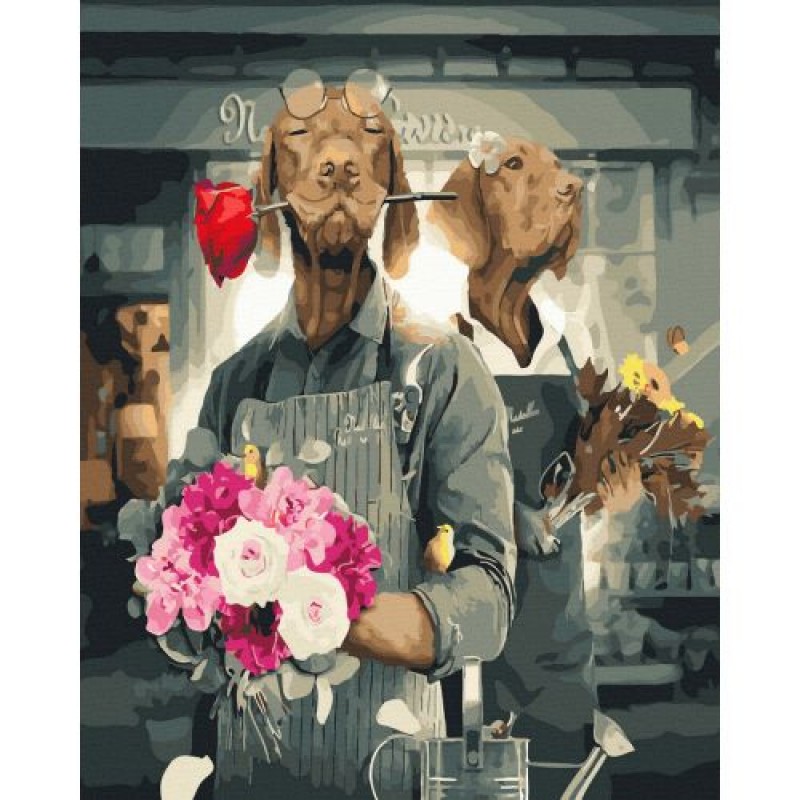 Картина за номерами "Продавці квітів" ★★★ Комбінований Різнобарв'я (205306)